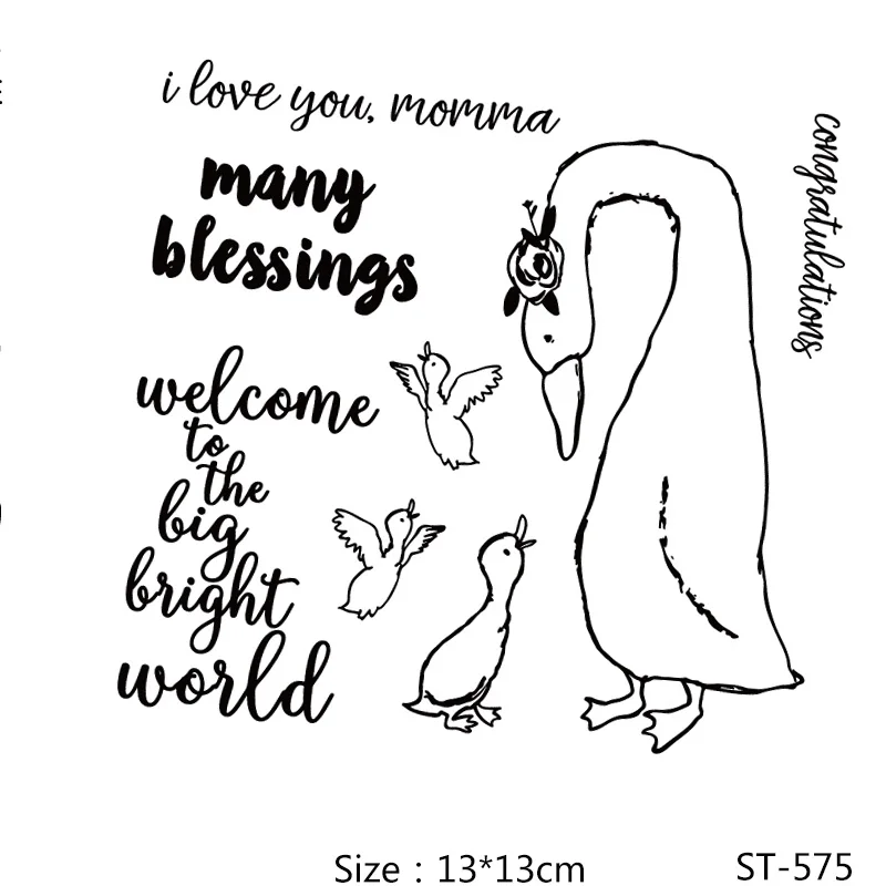 

AZSG Many Blessings Lovely Ducks Clear Stamps/Seals For DIY Scrapbooking/Card Making/Album Decorative Silicone Stamp Crafts