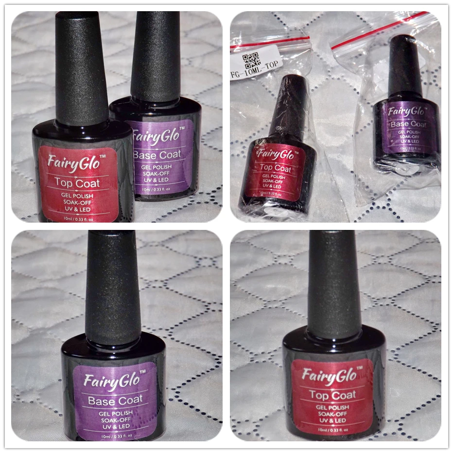

FairyGlo 10ML UV Gel Nail Polish Top Base Coat Soak Off Lucky Lacquer Semi Permanent Primer Nail Art Gel Polish Top Coat