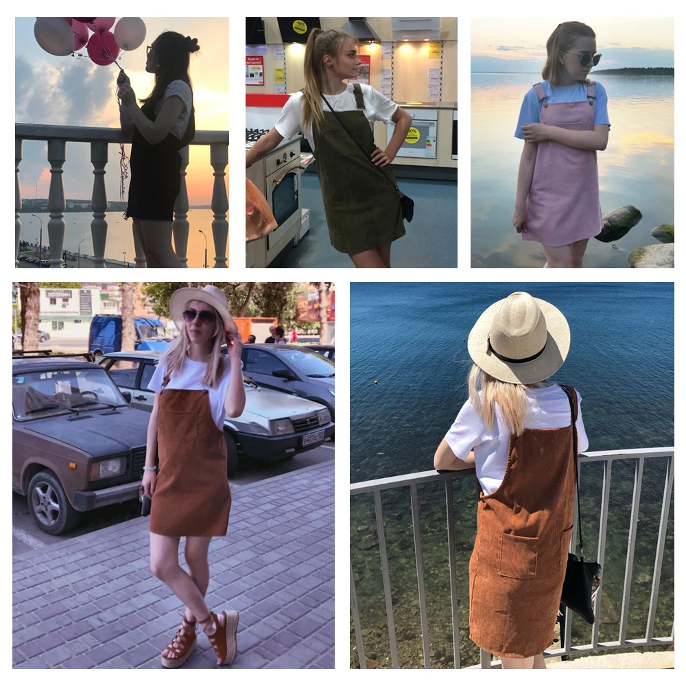 Весна Винтаж консервативный стиль платье на бретелях осень однотонный