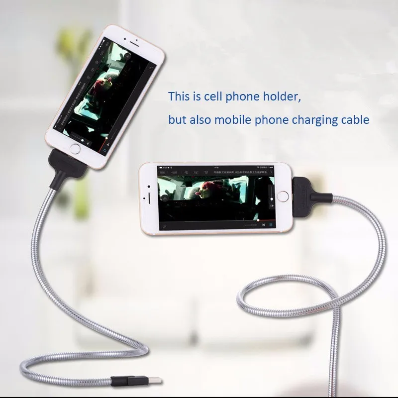 Sindvor ленивый гибкий кабель USB Стенд кабель для передачи данных автомобильное Зарядное устройство Держатель для iphone 6, iphone 6s, iphone 7 Plus 5 samsung sony Тип C Android телефон