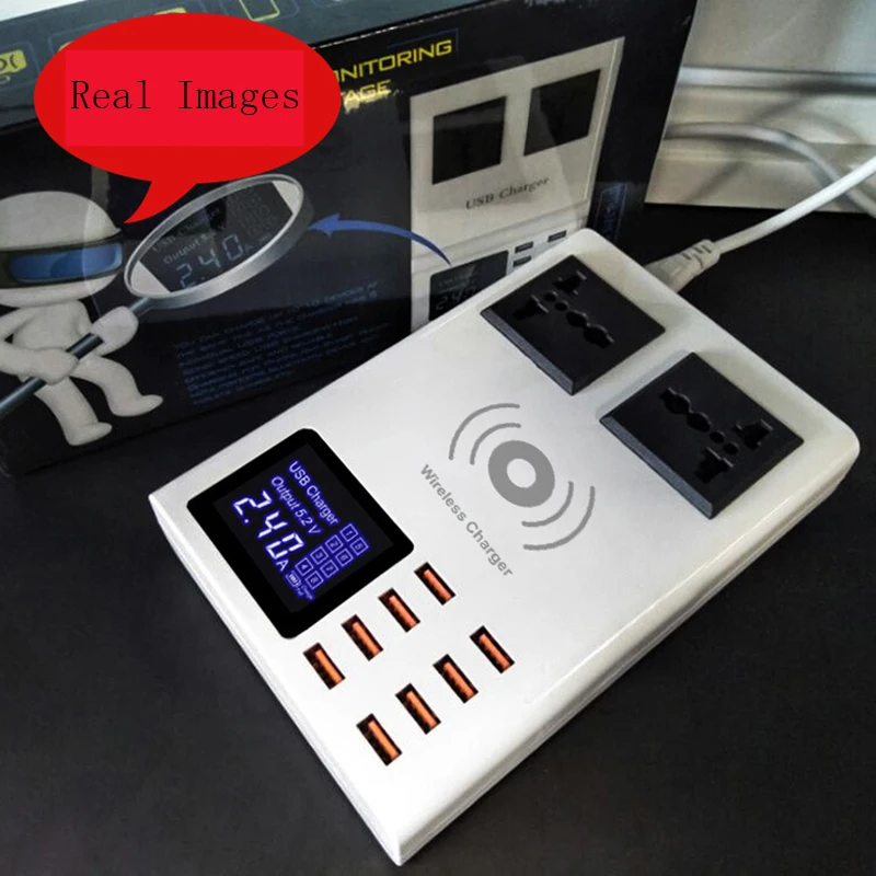 Thbelieve Беспроводная зарядная станция несколько 8 USB Настольная розетка адаптер
