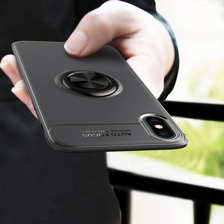 TPU Car bracket mobile ring magnetism phone shell anti-falling protective case is suitable for iphone series |