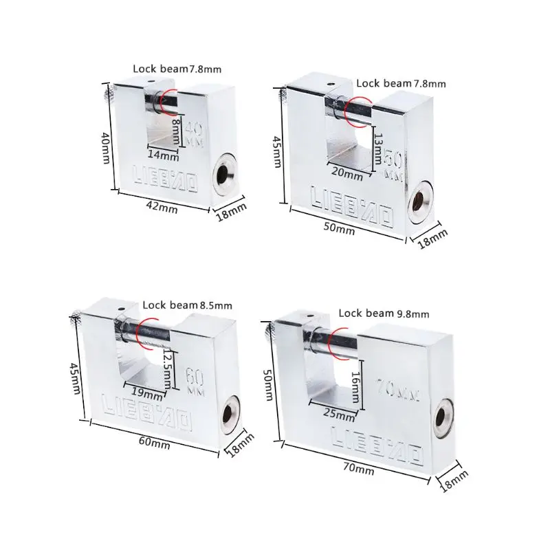 Замок для защиты от взлома из нержавеющей стали античный горизонтальный