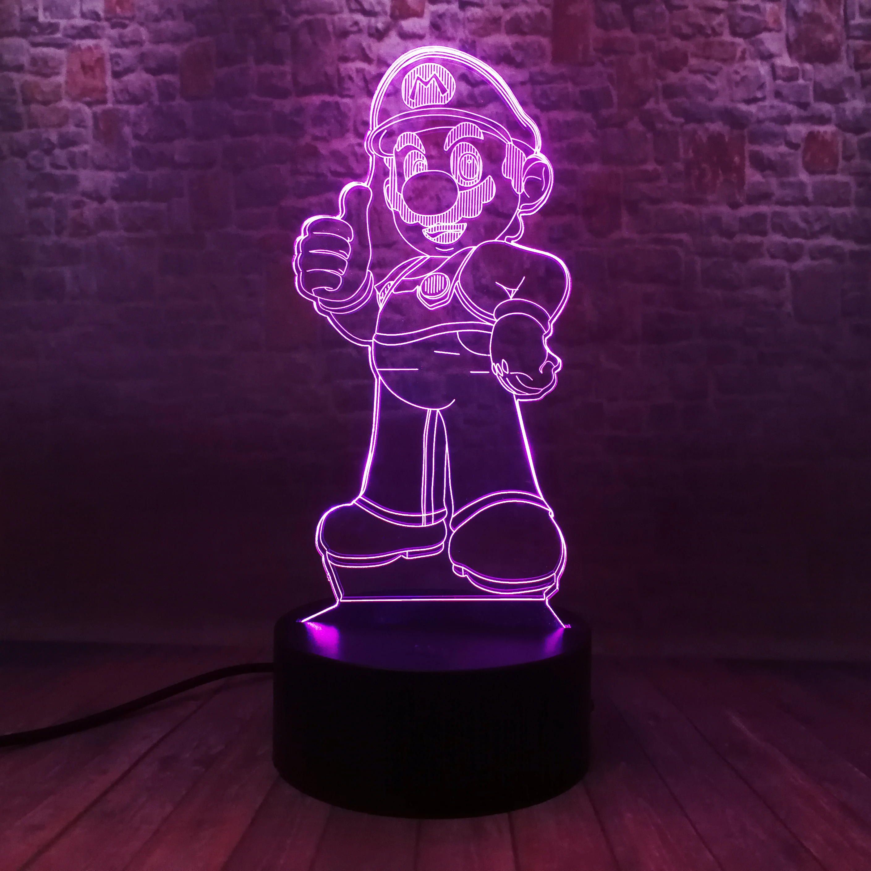 Winner Mario Bros Figma Модель 3D ночник светодиодный 7 цветов меняющая Лампа Супер Марио Фигурки Аниме игрушечные детские подарки для мальчиков