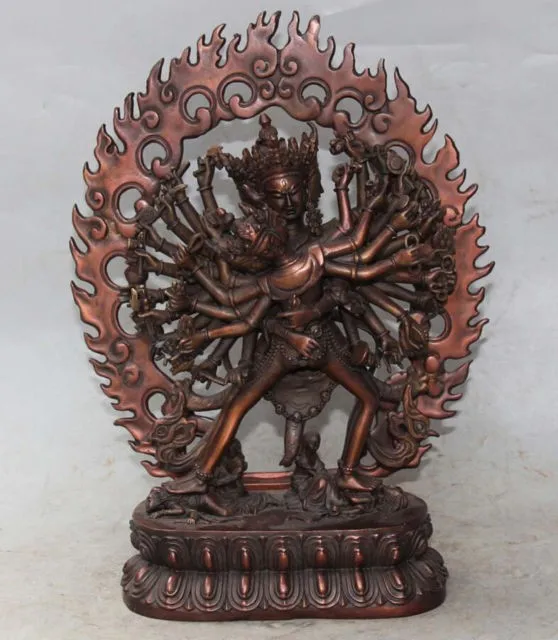 

decoration brass factory Pure Brass Antique Old Tibetan Buddhism copper drive the evil auspicious statue ,to ward off bad luck