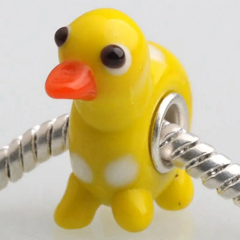 10 шт./лот Модные животные ручная работа лэмпворк стекло большое отверстие бусы с