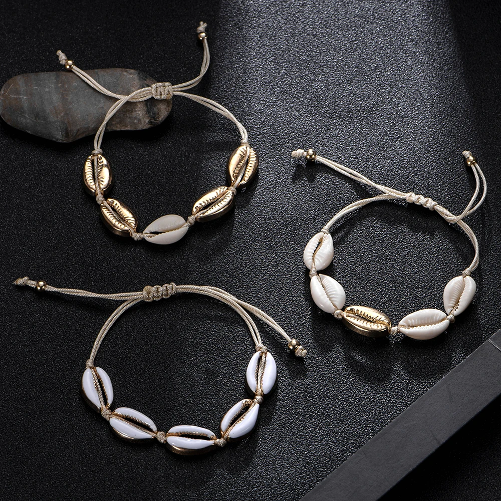 Модное богемное ожерелье чокер Puka из ракушек Женское Ожерелье веревки набор