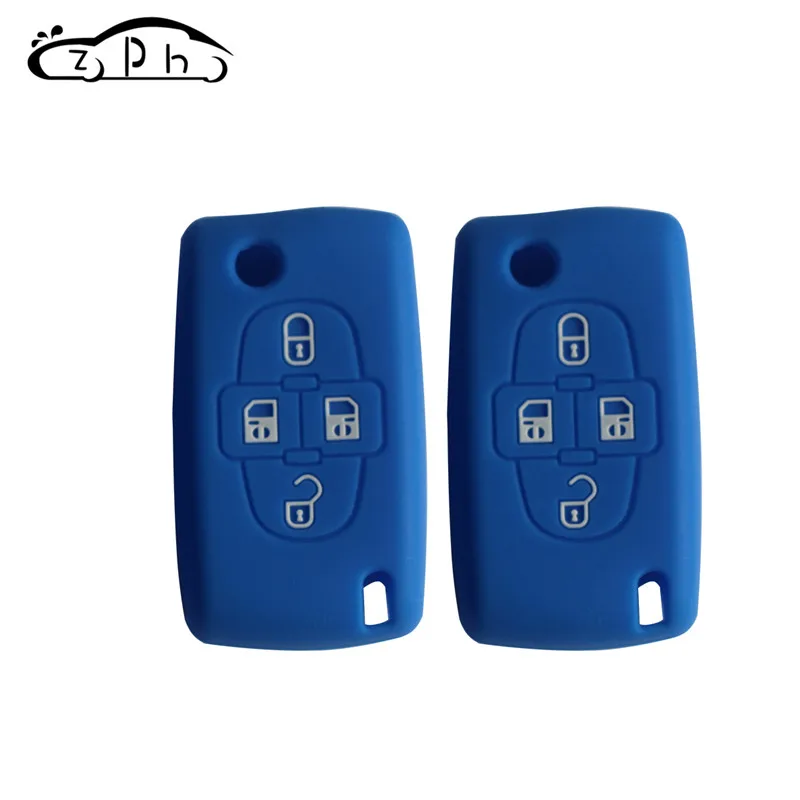 Силиконовый автомобильный чехол для брелка с ключом кожи Peugeot 1007 807 Citroen C8