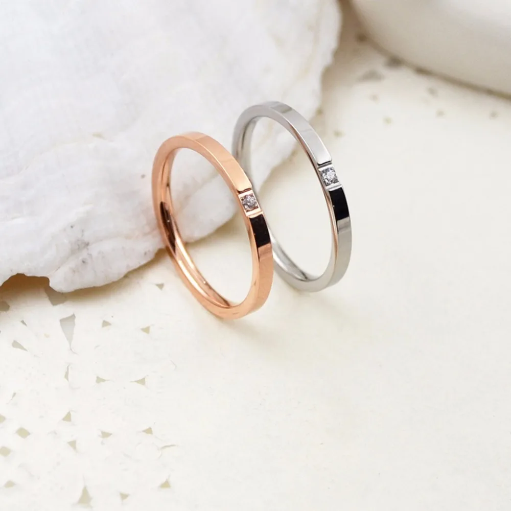 Монокристаллической тонкий кольцо Для мужчин женщин влюбленных пар Обручение t