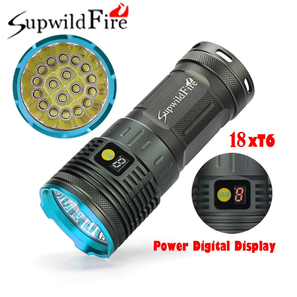 ISHOWTIENDA Supwildfire 18 x XM-L T6 светодиодный Мощность цифровой Дисплей Охота фонарик крепкий и прочный достаточно долго u# G30