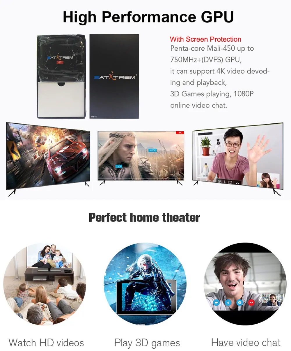 SATXTREM WT18 android ТВ приставка IP tv подписка сильная S912 Восьмиядерный ТВ приставка IP ТВ Медиаплеер лучшая приставка ТВ