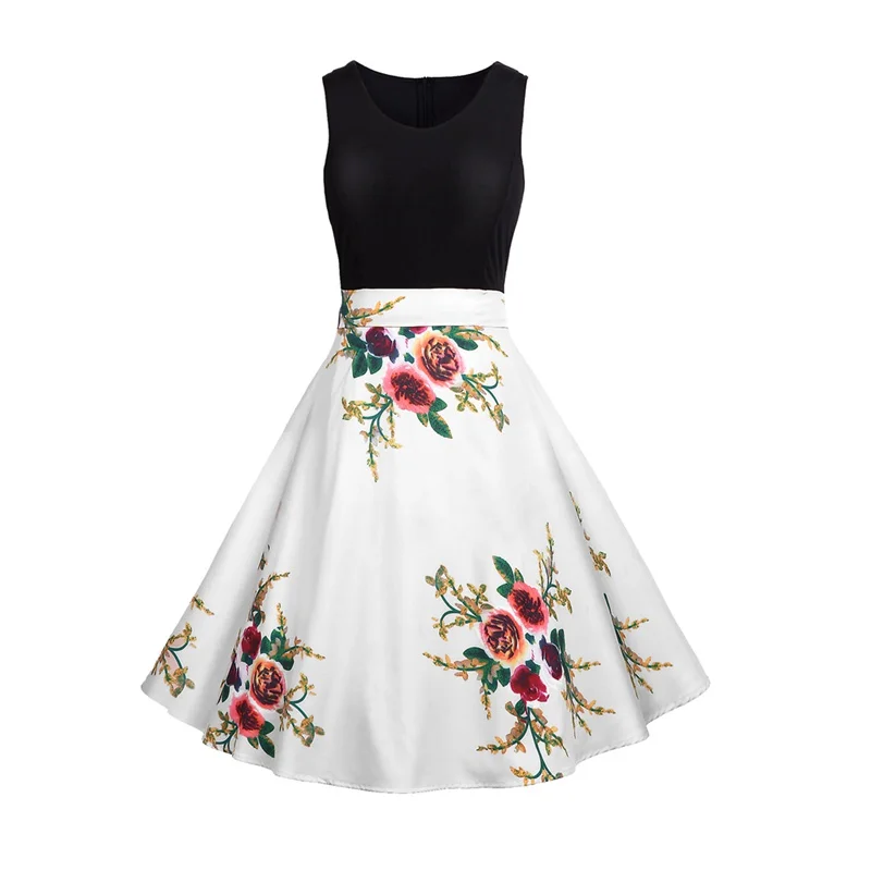 Женское винтажное платье-туника HeyGalSing летнее платье без рукавов с цветочным