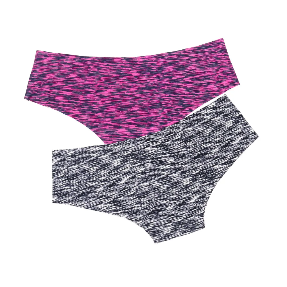 Бесшовные женские трусики из ледяного шелка в полоску окрашенной ткани|Женские