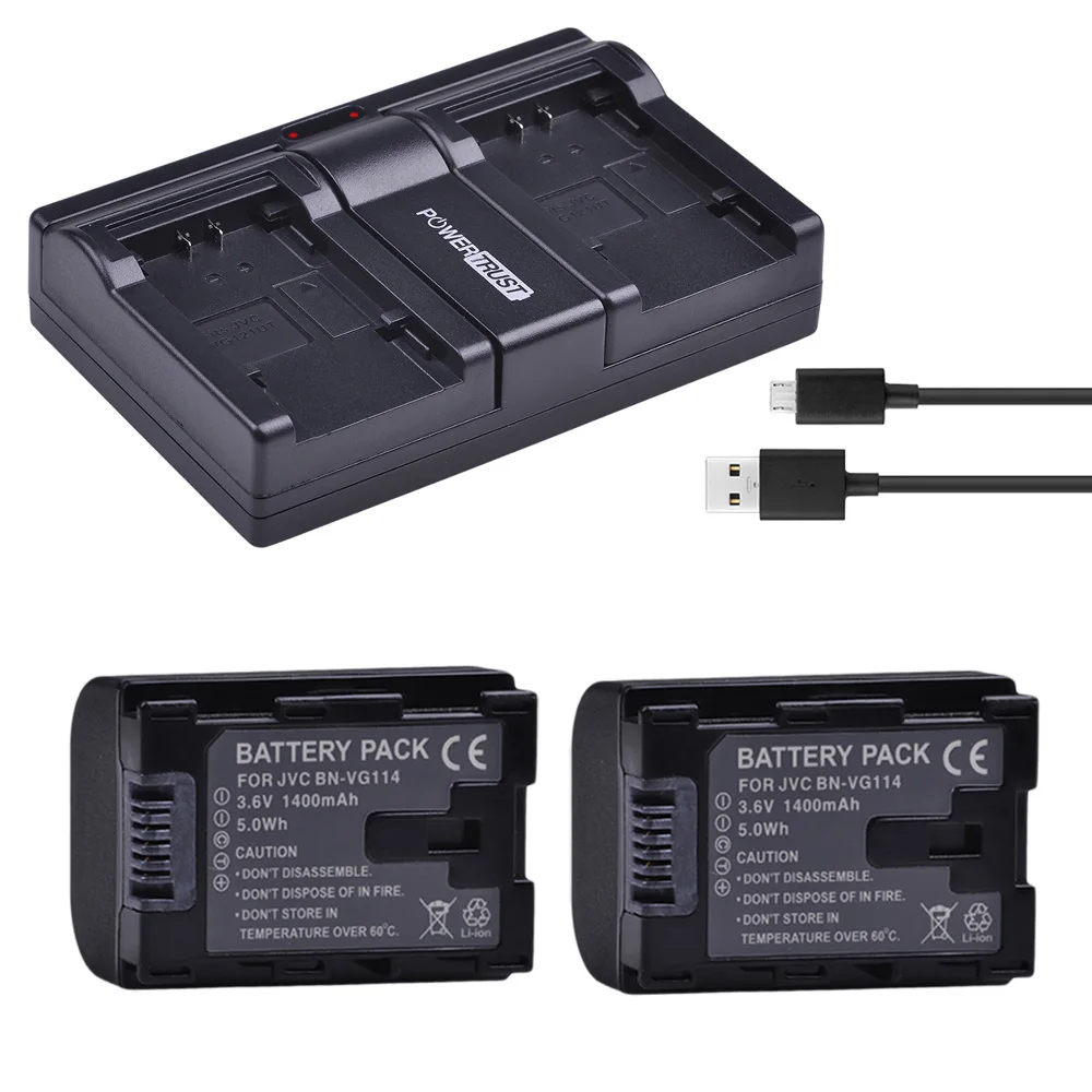 2battery and charger 2x1400 мА/ч, BN-VG114 BNVG114 BN VG114 Батарея и Зарядное устройство для JVC VG108U VG107U VG114U BNVG121 VG138U VG138 VG107E VG121E VG114E - Цвет: 2battery and charger