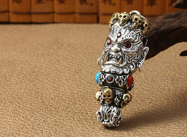 Short Type EDC 925 серебро с латунными бусинами для ножа кулон уличный Паракорд DIY украшения 925 серебро с латунным снаряжение для кемпинга EDC инструменты - Цвет: Short Type
