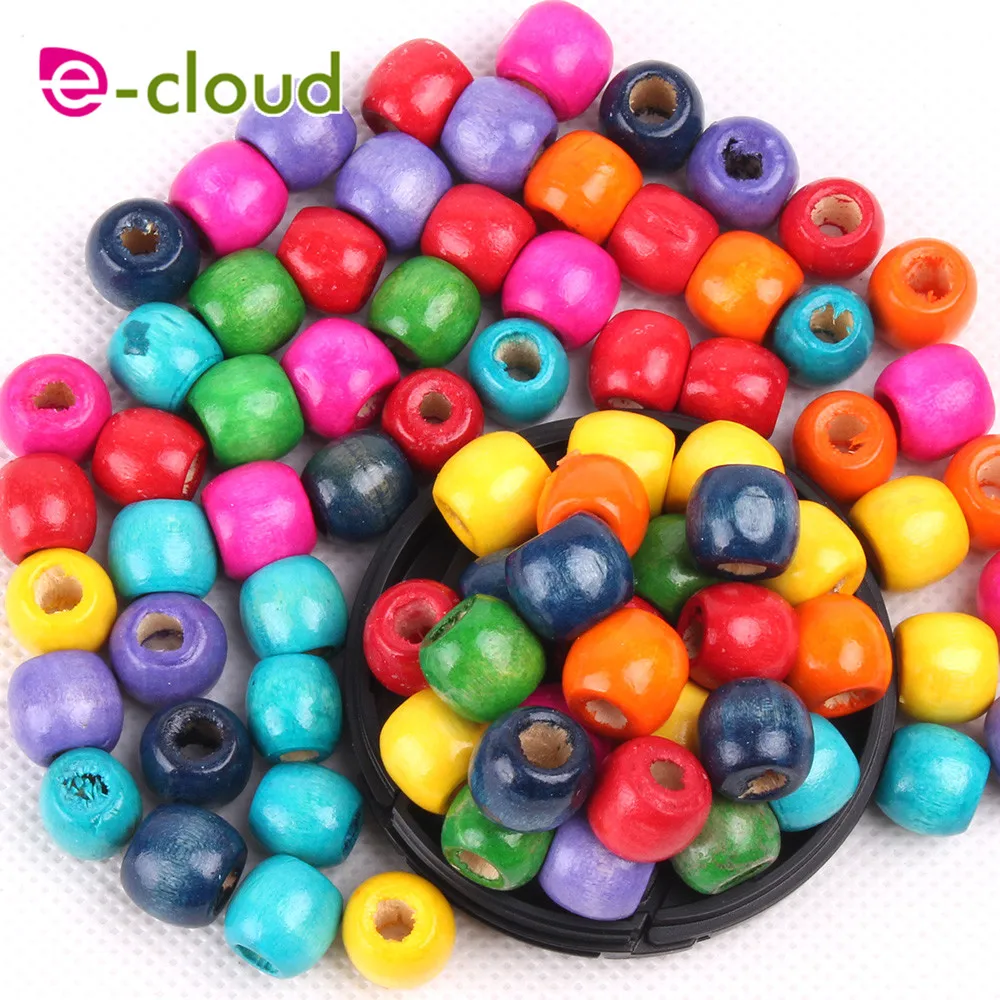 100Pcs/Bag5mm мульти Цвет круглые деревянные страх дредлоки для увеличения объема