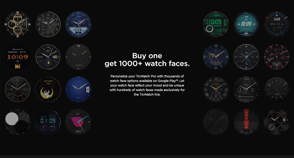 Оригинальные умные часы Global Ticwatch Pro, Bluetooth, gps, с ОС NFC, Google Pay, многослойный дисплей, Google Assistant, IP68, долгий режим ожидания