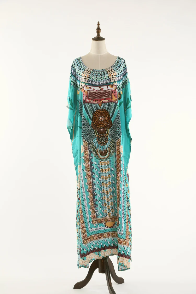 Платье-Кафтан размера плюс Туника длинное кимоно Caftan платье Ночная рубашка