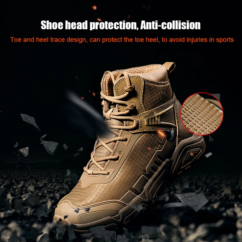 FREE SOLDIER Outdoor Sports Camping Hiking Tactical Military men's Boots Climbing Shoes Lightweight Mountain