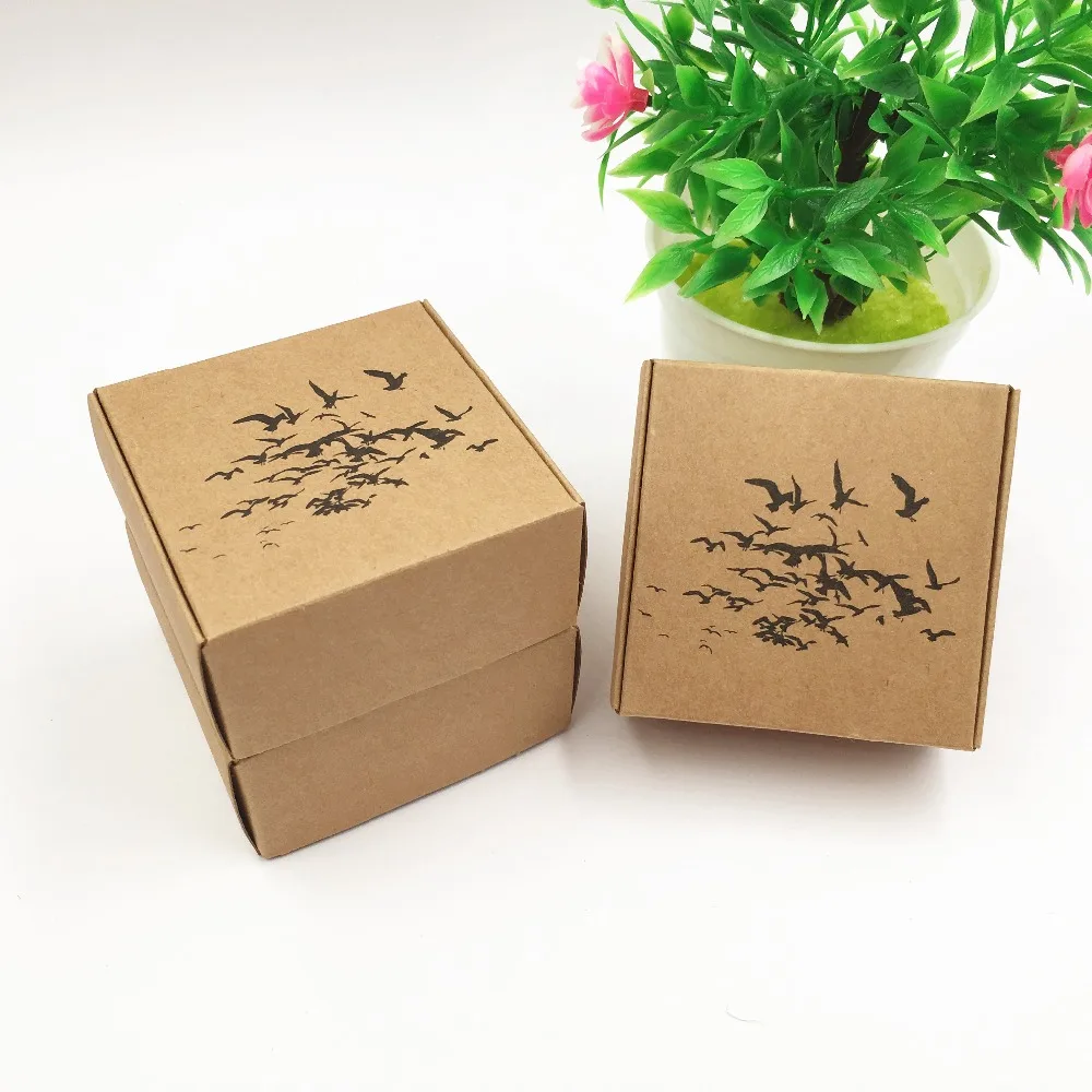 200pcs/lot custom printed paperboard packaging truck paper box easy assembly brown kraft handmade gift packing box