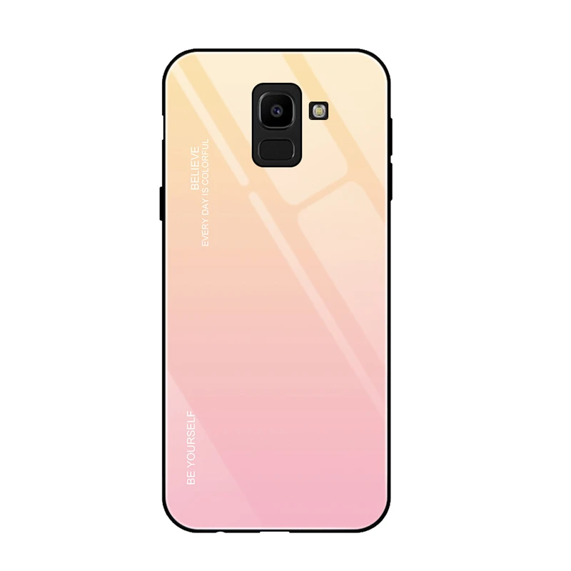 01 Чехол из закаленного стекла для samsung Galaxy J4 J6 Plus J8 A6 A8 Plus A7 A5, Роскошный чехол для телефона, чехол с защитой от царапин - Цвет: 01