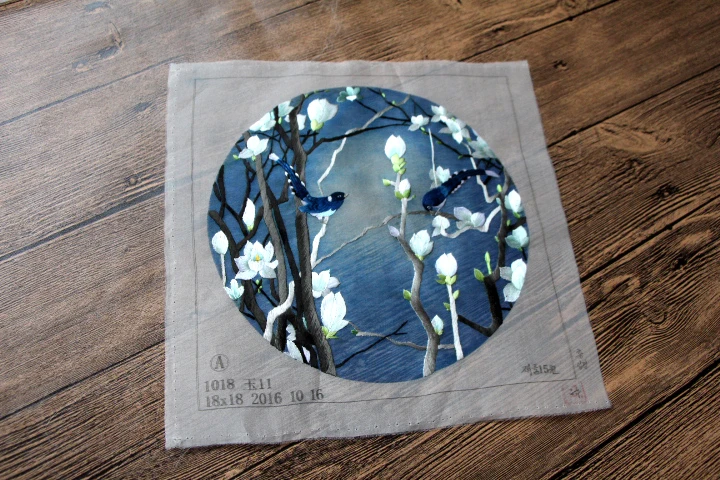 Ручная работа из чистого шелка двухсторонняя вышивка искусство Декор/экспорт в