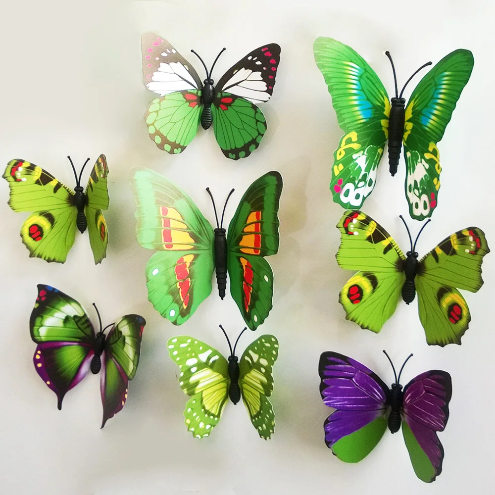 12PCS Wall Stickers Butterfly 3D Wallpaper PVC 3D House Decoration High Quality Wall Stickers 3D Wallpapers For Living Room