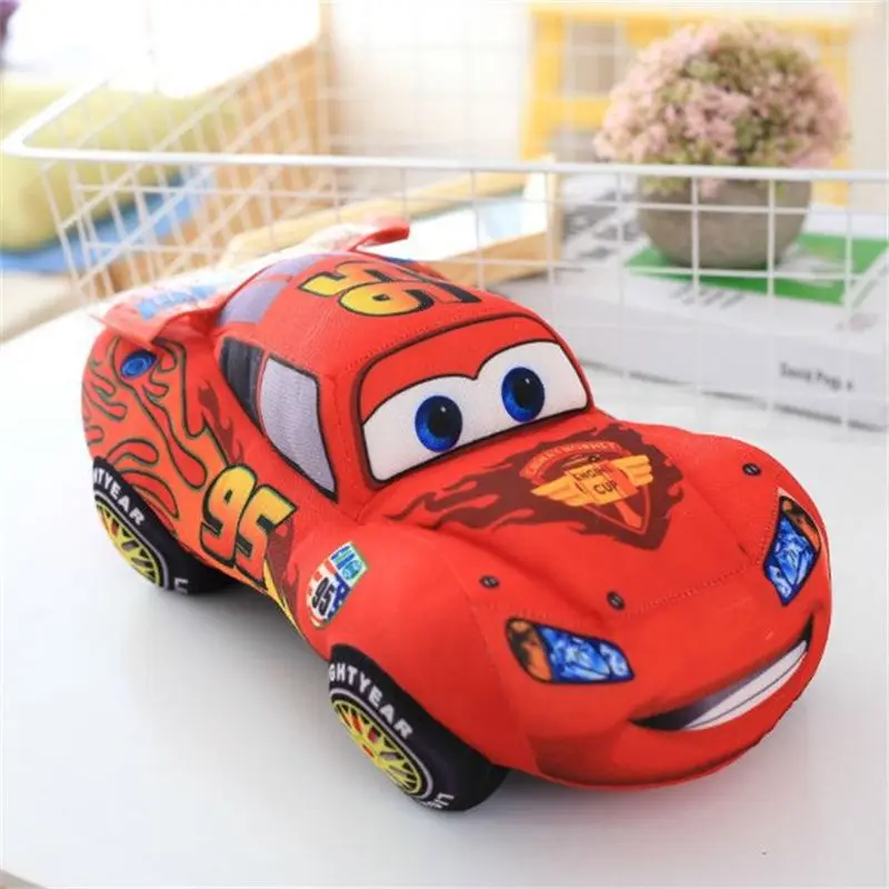 Lightning McQueen Disney Pixar Тачки 2 3 Детские игрушки 18 см Молния Маккуин плюшевые игрушки милые Мультяшные тачки Плюшевые игрушки подарки на день рождения для детей мальчиков - Цвет: Lightning McQueen