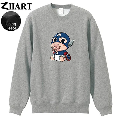 LIGHT GRAY Подгузники с сосками; одежда для пары с рисунком Капитана Америки; флисовый пуловер для девочек-подростков; толстовки; ZIIART - Цвет: LIGHT GRAY