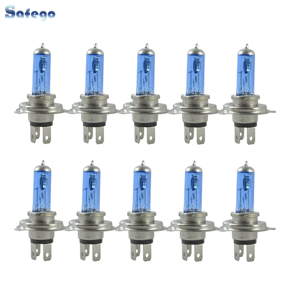 Safego 10 шт H4 ксеноновая галогеновая лампа для автомобильных фар 4300k 12V 55W 60w h4