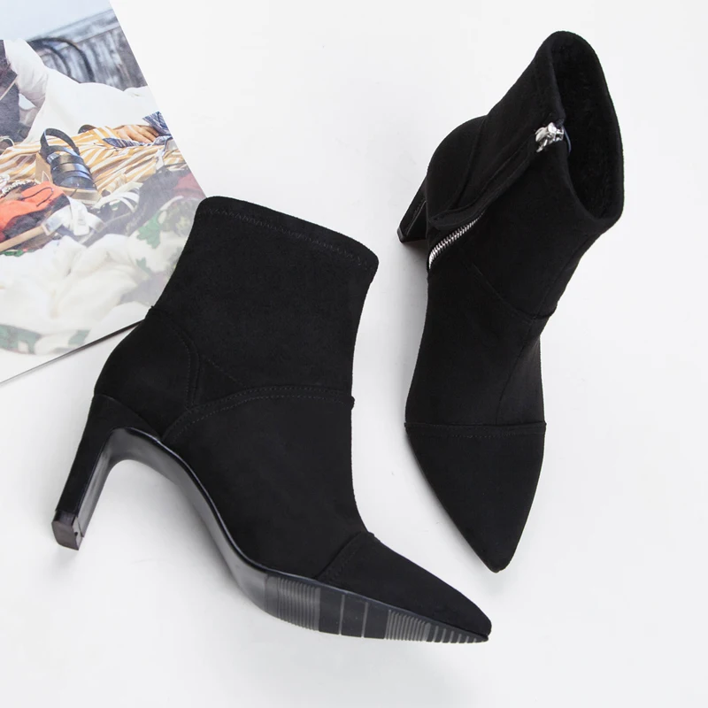Teahoo Bottine Femme Talon 2020 женские зимние ботинки ботильоны для женщин на высоком каблуке
