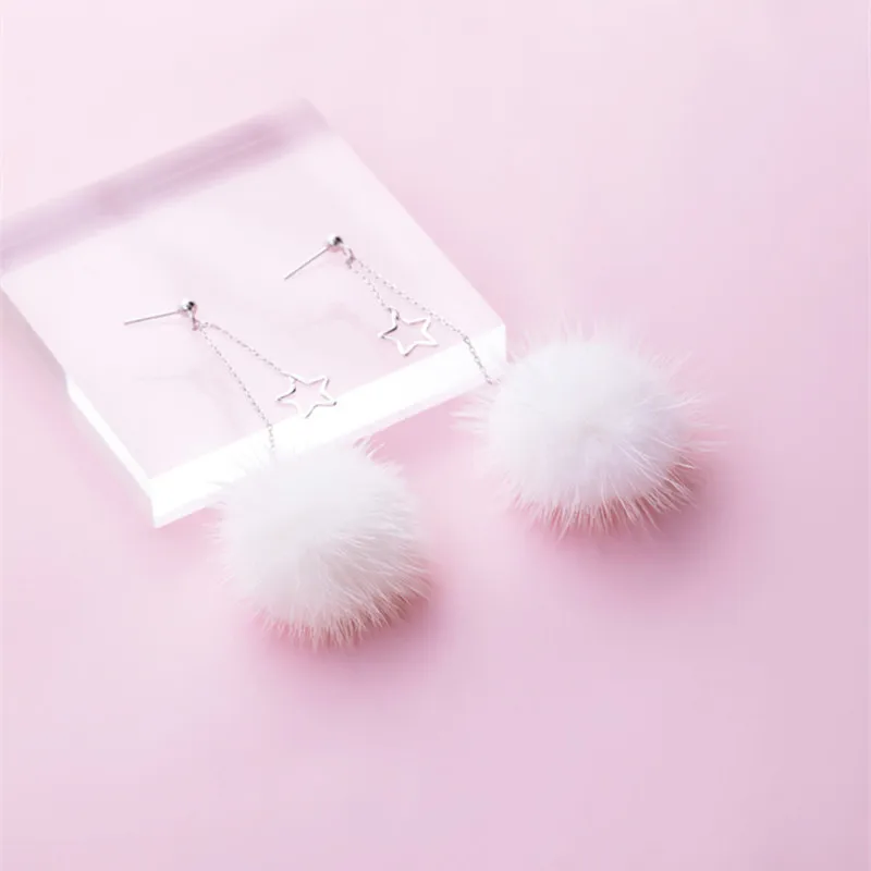 Uglyless Real 925 Sterling Silver Hollow Stars Earrings for Women Vacation Style Hairballs Summer Dress Long | Украшения и