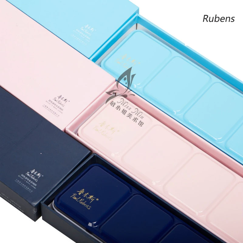 Rubens однотонный набор пигментов для акварели свежий Портативный железный ящик