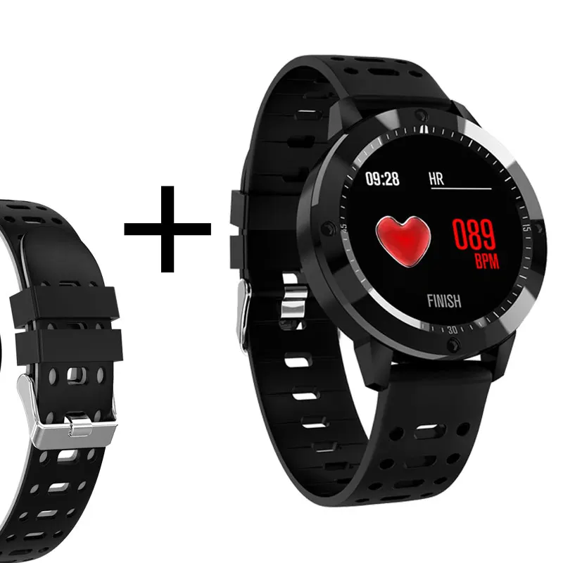 black and gray strap Умный Браслет, трекер сердечного ритма, фитнес-трекер, Gps, измерение кровяного давления, водонепроницаемые Смарт-часы, Gps для взрослых - Цвет: black and gray strap