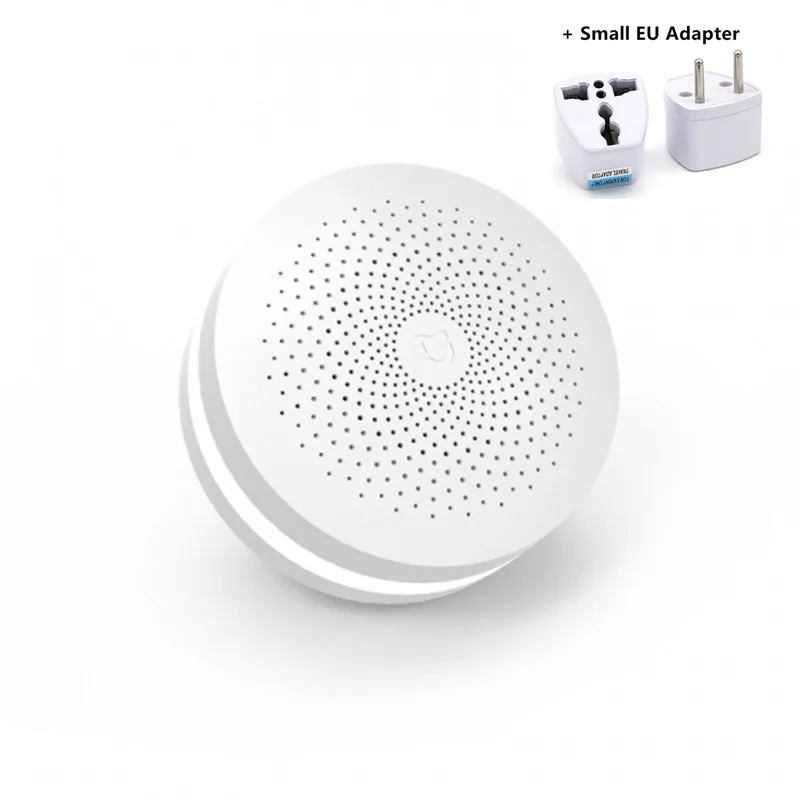 Add Small EU Plug Шлюз 2 MI Mijia концентратор умный дом комплекты шлюз сигнализация управление 16 миллионов RGB огни радио Mi датчик двери звонок - Цвет: Add Small EU Plug