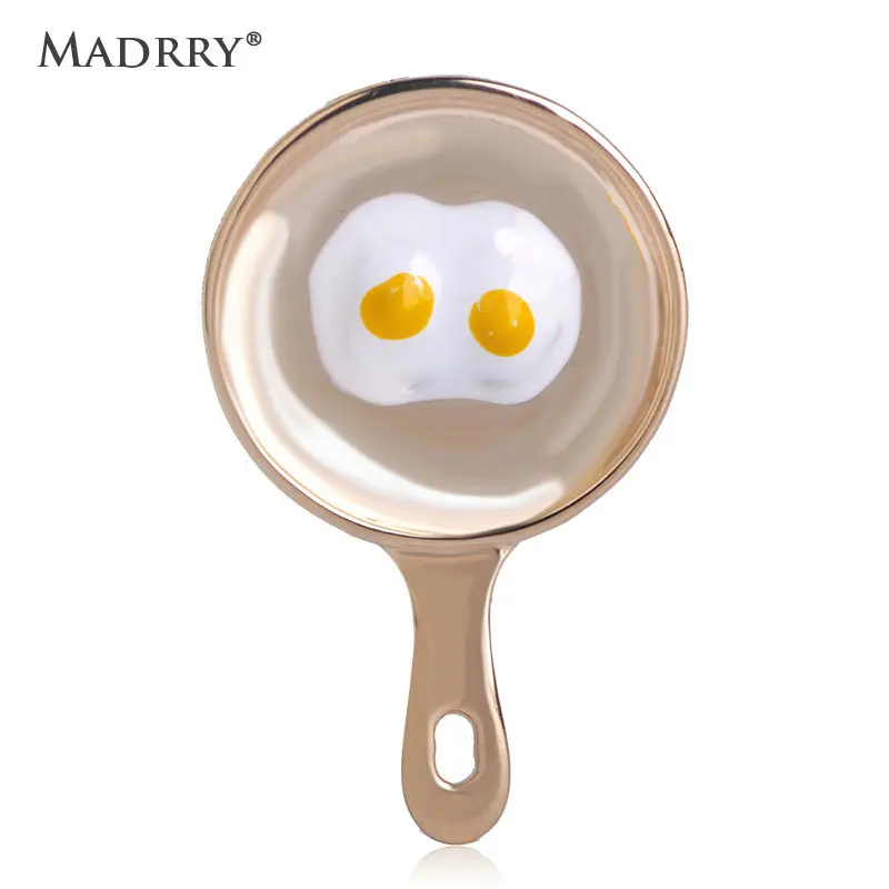 

Madrry Saucepan Fried Eggs Shape Brooch Enamel Brooches Jewelry Pins Accessories For Women Girls Christmas Gift Banquet Weddings