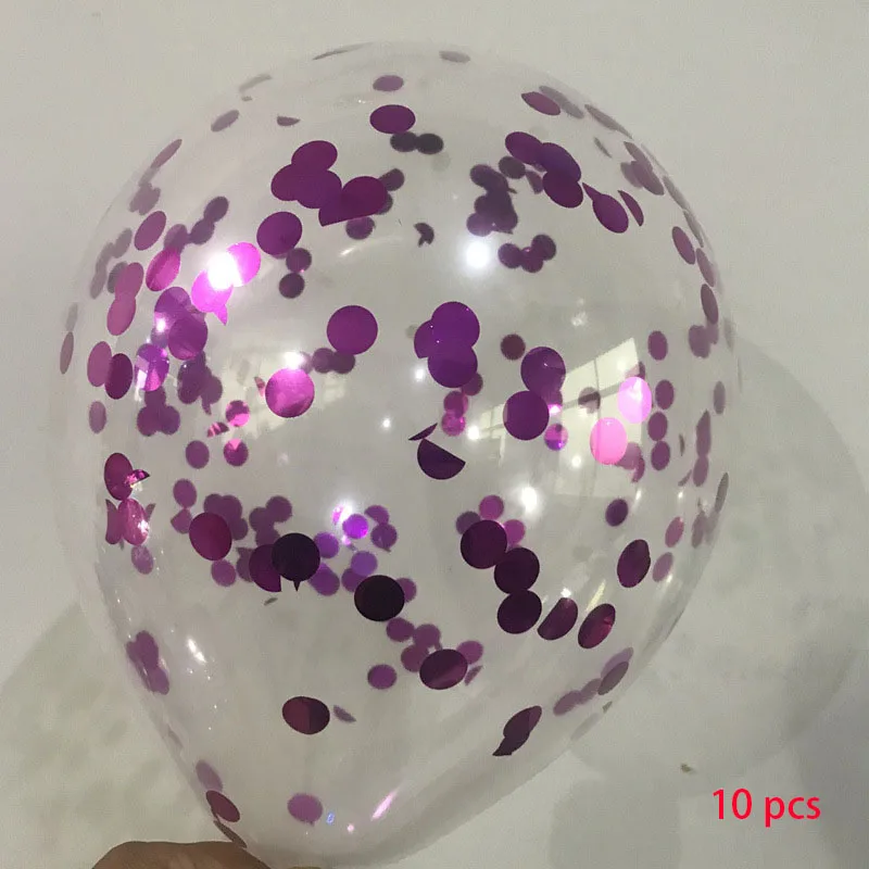 Rose Red 10 шт. воздушный шар с пайетками 12 дюймов DIY украшения на Рождество, свадьбу, день рождения красочные шары конфетти воздушные шары Детские украшения для вечеринки - Цвет: Rose Red