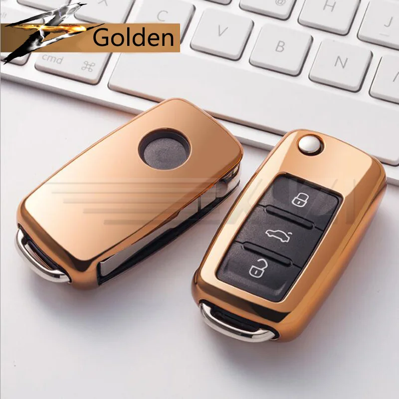Умный чехол для автомобильного ключа из ТПУ с дистанционным управлением VW Polo Tiguan