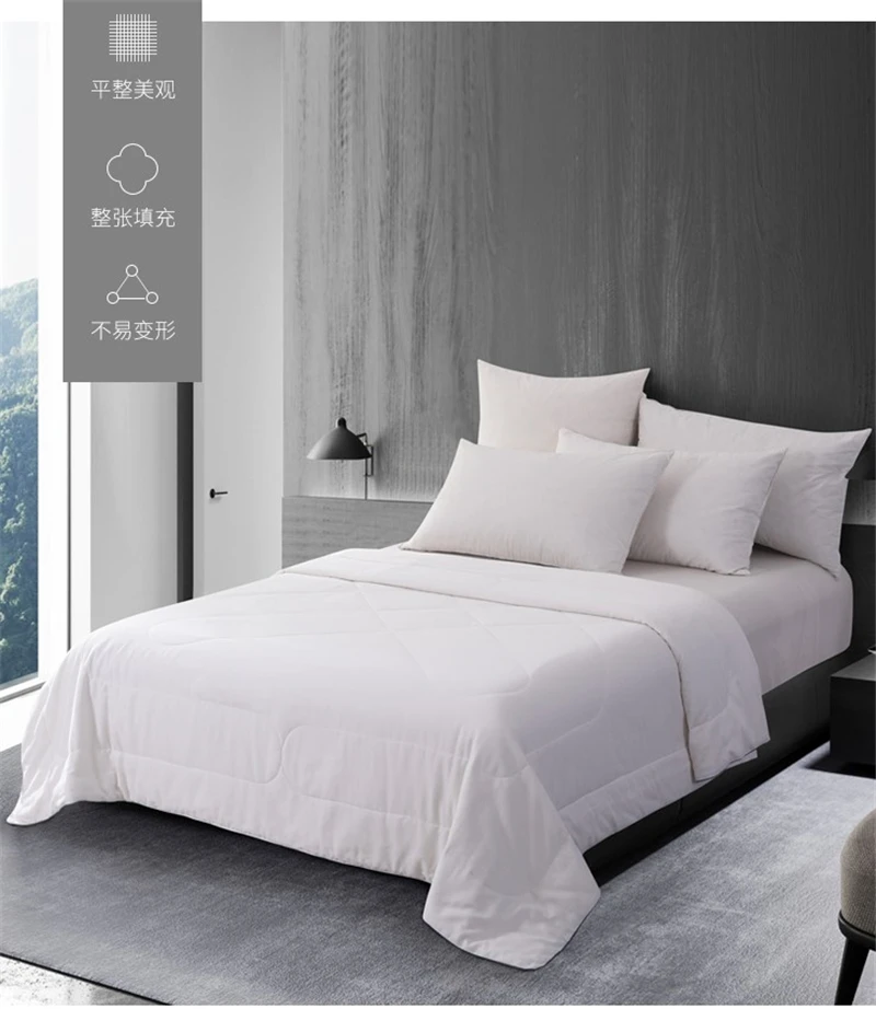 Однотонное одеяло молочно-белое роскошное сатиновое хлопковое покрывало, мягкое стеганое покрывало, веревка для катания, подходит для дома на весь год