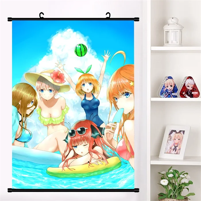 U Японское аниме Go-Toubun no Hanayome Nakano Nino настенный свиток Фреска плакат мультфильм настенные подвесные плакаты коллекция домашнего декора искусство - Цвет: U