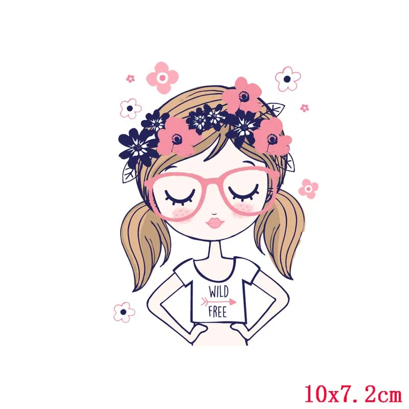 Небесно-голубой Pulaqi Beautiful Girls Iron-On Heat Transfers Vynil Heat Transfer Stickers Wholesale Patch For DIY Clothes Decor Applique Stripe - Цвет: Небесно-голубой