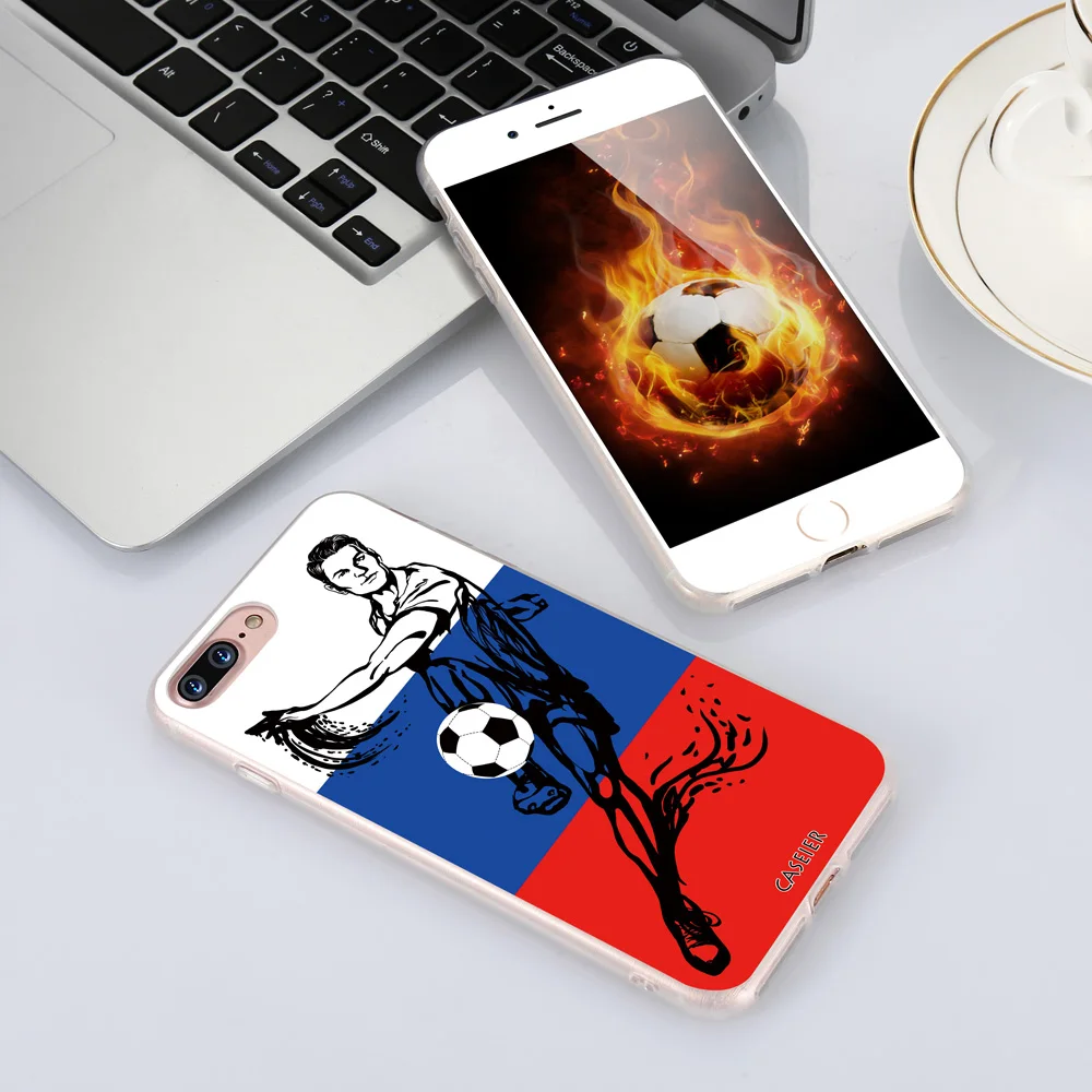 Caseier Футбол телефона чехол для iPhone 5 5S SE силиконовый 6 6S 7 8 Plus русский Чехол
