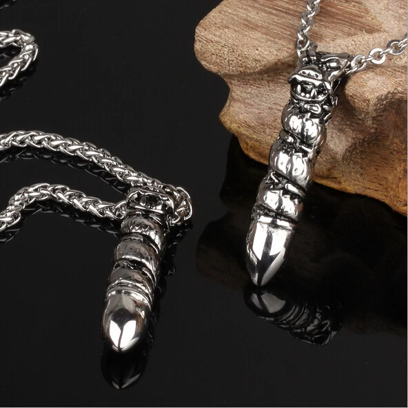 Новинка 2015 длинное ожерелье в стиле панк для мужчин колье из нержавеющей стали с