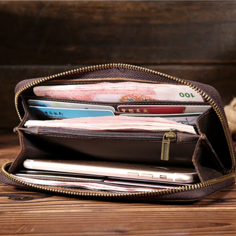 Кошелек NEWEEKEND из натуральной воловьей кожи на молнии длинный клатч для денег и