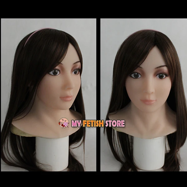 

(SF-6) Crossdress masquerade fancydress cosplay girl realistic human face silicone female full head mask fetish wear