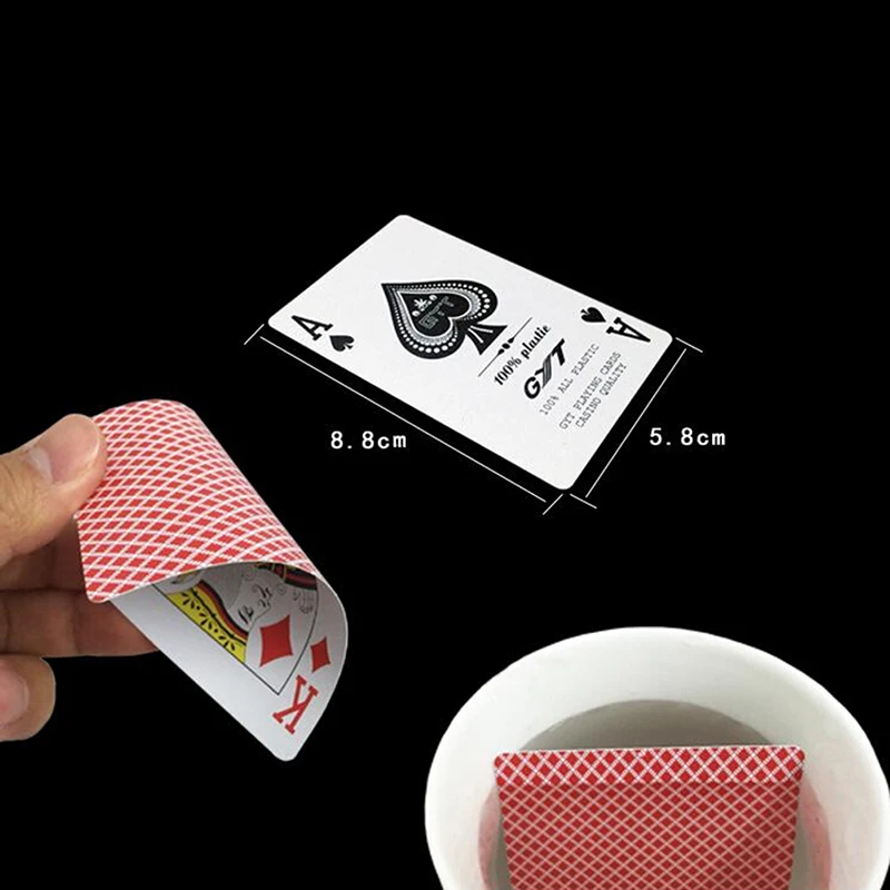 

Plastic PVC Baccarat Playing Cards Waterproof Poker Card Board Bridge Games Red Blue 9cm X 6cm X 2cm 55PCS