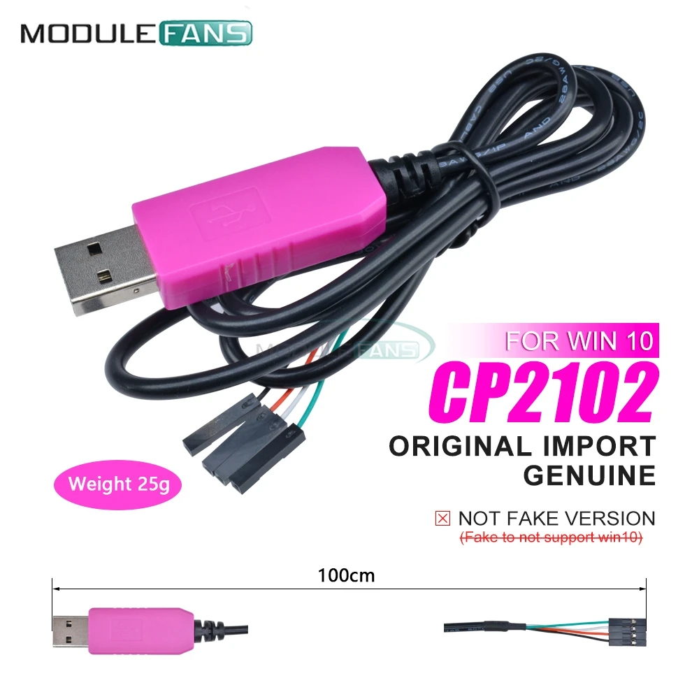 Оригинальный 1 м CP2102 USB UART TTL кабель 4 Pin последовательный адаптер загрузки модуль