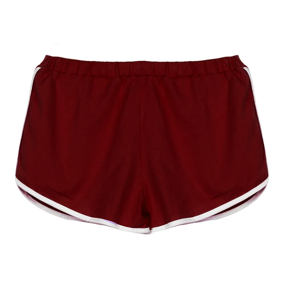 Wine Red Летние новые женские спортивные шорты для спортзала, тренировки, тонкий пояс, шорты для фитнеса, feminina, плюс размер - Цвет: Wine Red