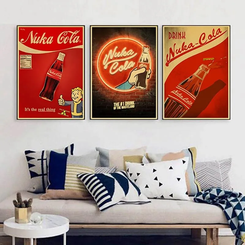 Холст, украшение для дома, печатная Модульная картина, Nuka Cola Fallout, настенные картины, современный, скандинавский стиль, плакат для гостиной