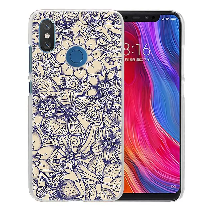 02 Для Xiao mi Red mi Note 7 Go 6 6A Pro S2 5 Plus 4X mi Play 8 lite A2 A1 Прозрачный жесткий пластиковый чехол Datura с цветочным принтом, мандалой и цветами - Цвет: 02